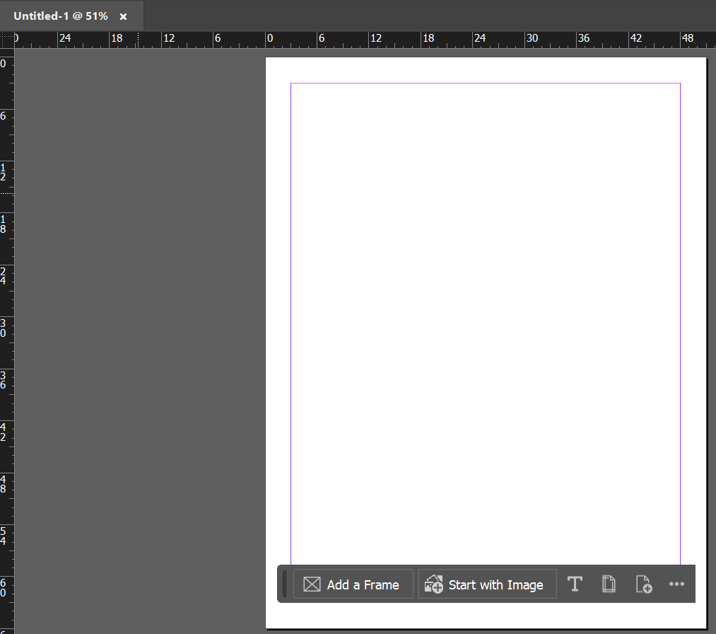 A new blank InDesign document, Untitled-1, opened by the script