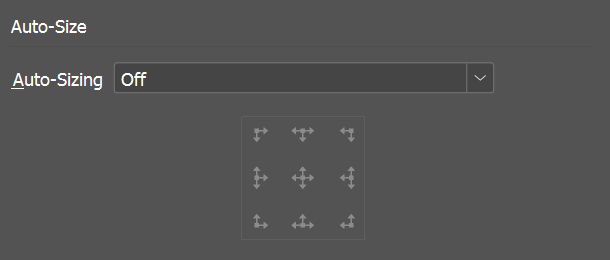 Auto-Sizing set to Off in the Text Frame Options dialog